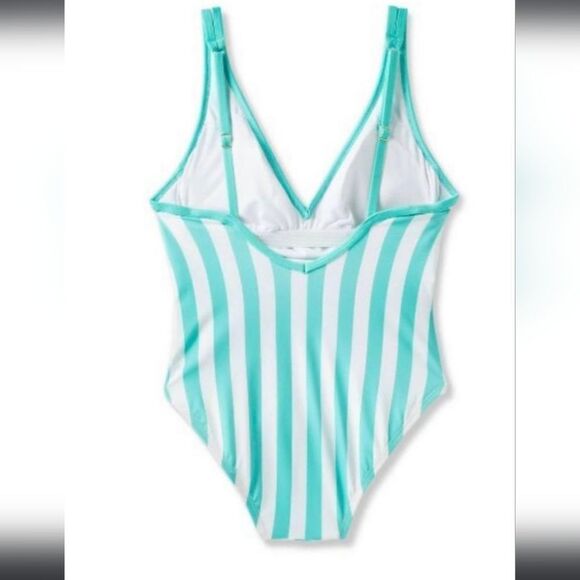 Kona SOL STRIPED BLUE ONE PIECE SWIMM SUIT 14 W NEW - Picture 4 of 8